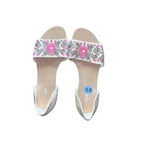 Embroidered Floral Slide Sandals